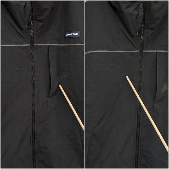 Lands End Squall Hooded Jacket Mens Black Full Zip Lined Insulated Size S - Picture 12 of 12